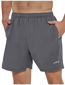 DEMOZU Men's 5 Inch Running Shorts Quick Dry Workout Athletic Gym Training Shorts with Pockets