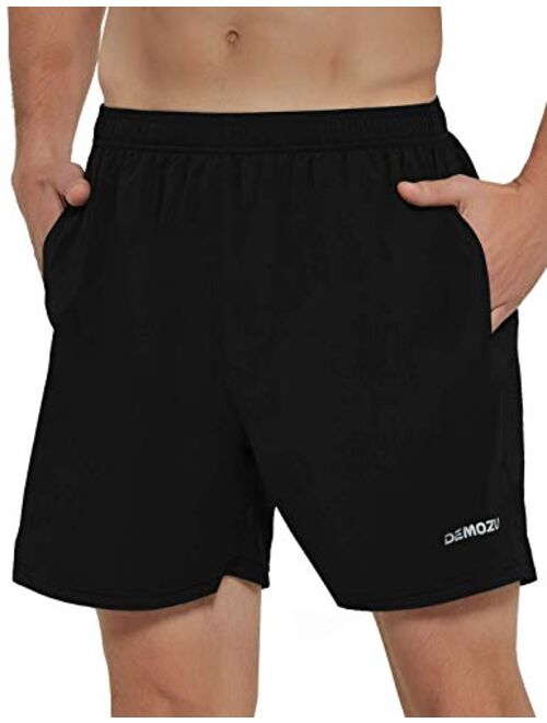 DEMOZU Men's 5 Inch Running Shorts Quick Dry Workout Athletic Gym Training Shorts with Pockets