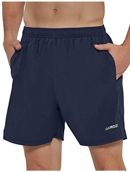 DEMOZU Men's 5 Inch Running Shorts Quick Dry Workout Athletic Gym Training Shorts with Pockets