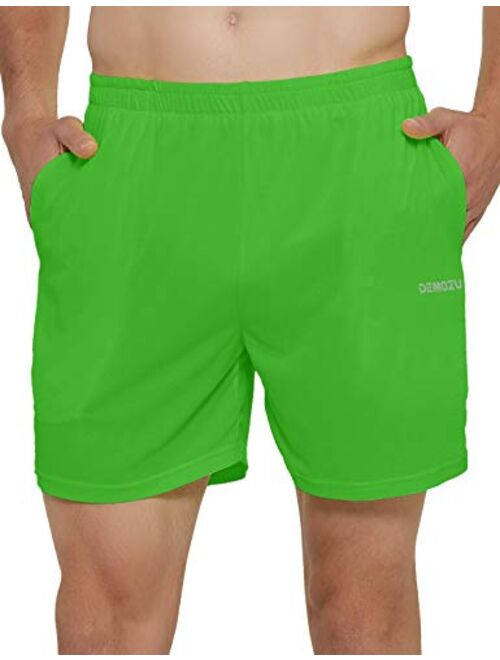 DEMOZU Men's 5 Inch Running Shorts Quick Dry Workout Athletic Gym Training Shorts with Pockets