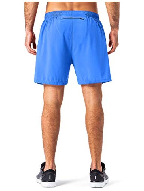 Naviskin Men's 5" Quick Dry Running Shorts Workout Athletic Outdoor Shorts Zip Pocket