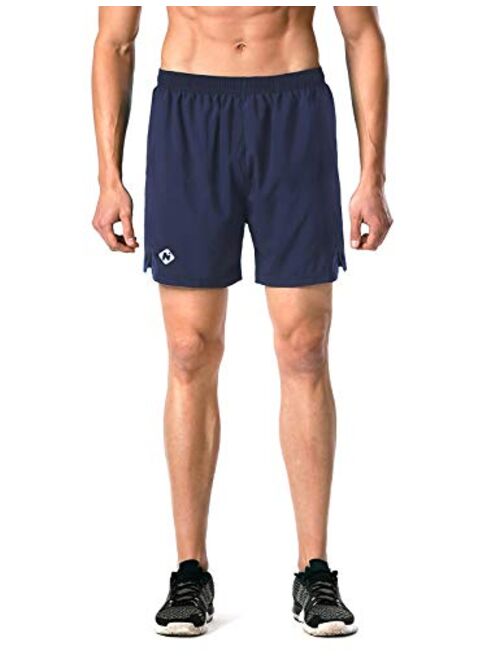 Naviskin Men's 5" Quick Dry Running Shorts Workout Athletic Outdoor Shorts Zip Pocket