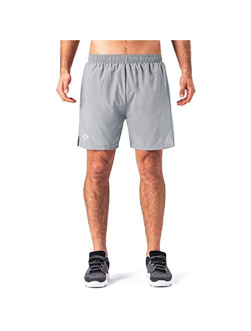 Naviskin Men's 5" Quick Dry Running Shorts Workout Athletic Outdoor Shorts Zip Pocket