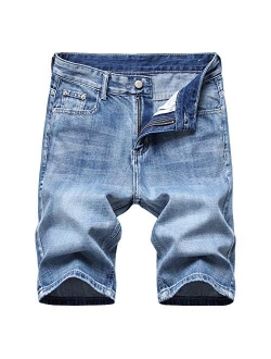 Men's Summer Essential Straight Leg Casual Ripped Denim Jean Shorts