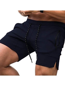 Men's Gym Workout Shorts Weightlifting Squatting Short Fitted Training Bodybuilding Jogger with Pocket