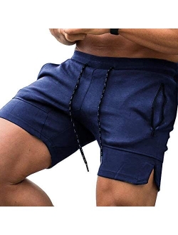 Men's Gym Workout Shorts Weightlifting Squatting Short Fitted Training Bodybuilding Jogger with Pocket