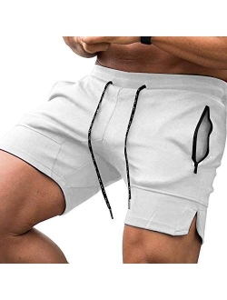 Men's Gym Workout Shorts Weightlifting Squatting Short Fitted Training Bodybuilding Jogger with Pocket