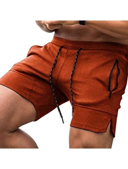 Men's Gym Workout Shorts Weightlifting Squatting Short Fitted Training Bodybuilding Jogger with Pocket