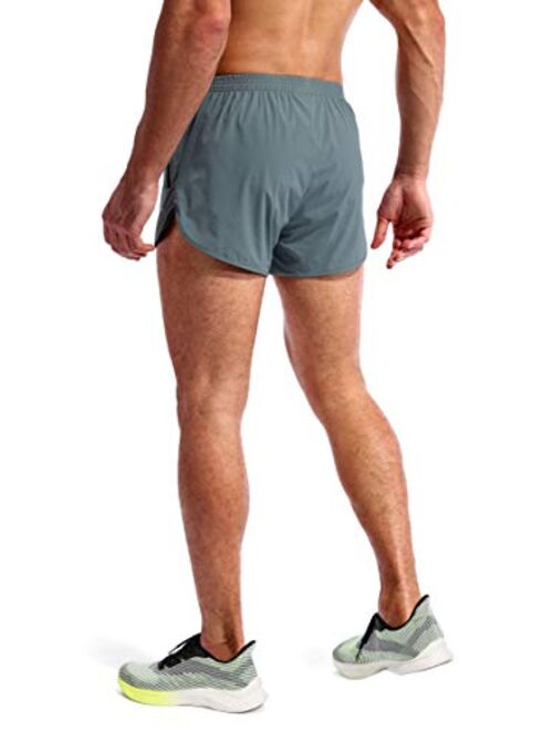 Pudolla Men’s Running Shorts 3 Inch Quick Dry Gym Athletic Workout Shorts for Men with Zipper Pockets