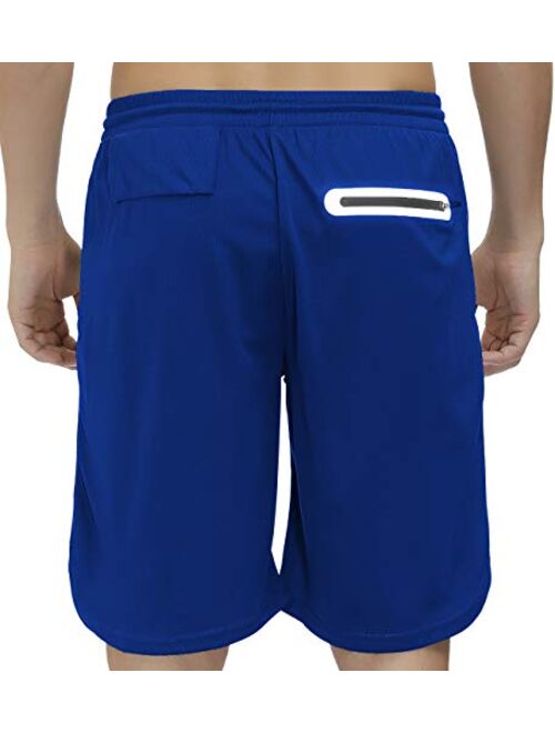 bonim Mens 2 in 1 Running Shorts Training Gym Quick Dry Workout Shorts with Pocket & Towel Loop