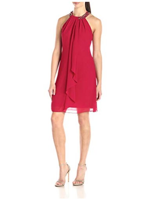 S.L. Fashions Jewel Neck Sleeveless Sheath Dress