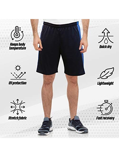 [5 Pack] Men’s Dry-Fit Active Athletic Shorts - Basketball Running Workout Training