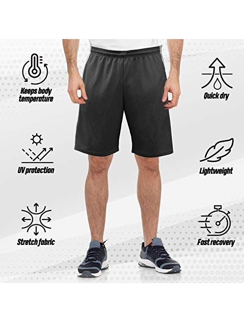 [5 Pack] Men’s Dry-Fit Active Athletic Shorts - Basketball Running Workout Training