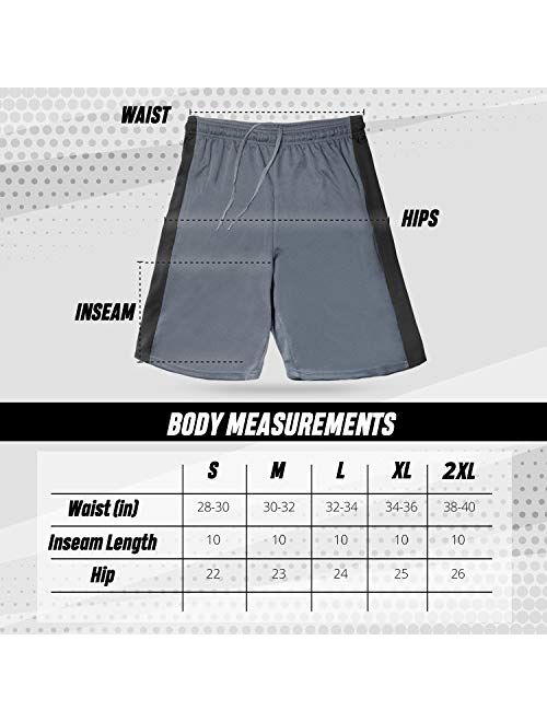 [5 Pack] Men’s Dry-Fit Active Athletic Shorts - Basketball Running Workout Training