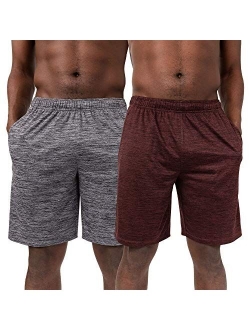 Alive Men's Quick Dry Active Athletic Performance Workout Knit Shorts Single and Two Pack Shorts