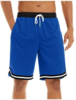 MAGNIVIT Men's Mesh Basketball Shorts Athletic Gym Workout Running Short with Zipper Pockets