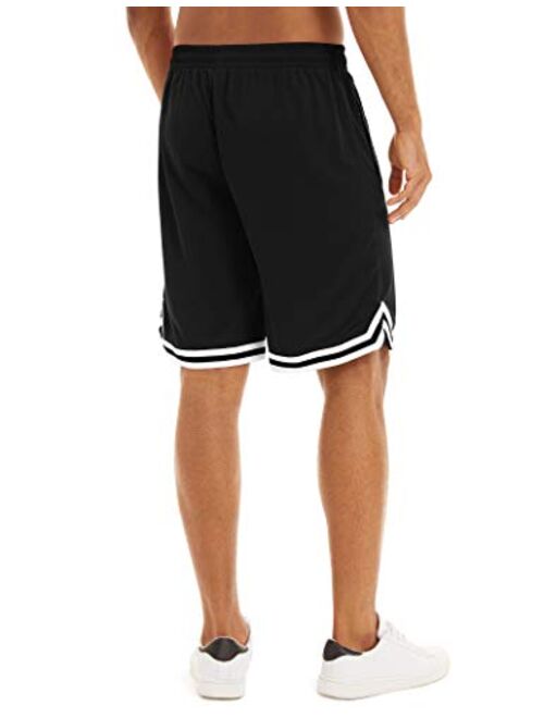 MAGNIVIT Men's Mesh Basketball Shorts Athletic Gym Workout Running Short with Zipper Pockets