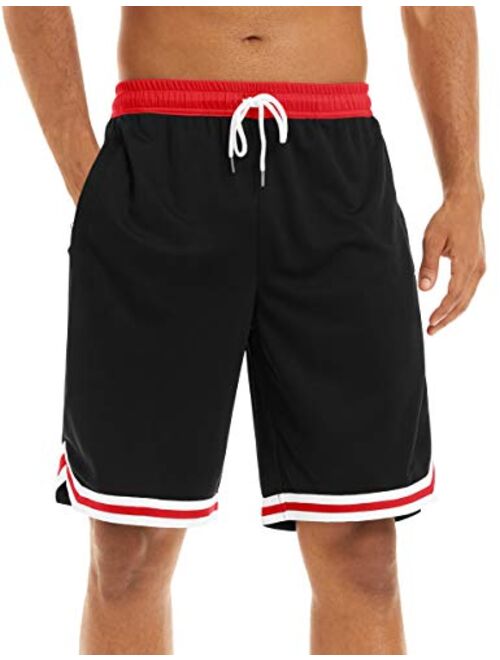 MAGNIVIT Men's Mesh Basketball Shorts Athletic Gym Workout Running Short with Zipper Pockets