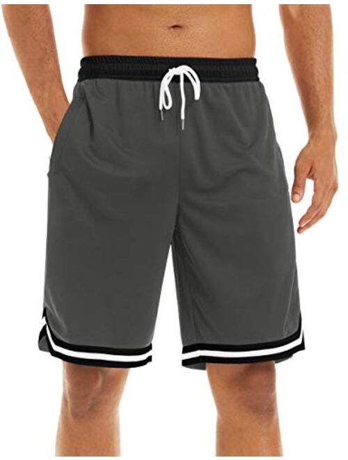 MAGNIVIT Men's Mesh Basketball Shorts Athletic Gym Workout Running Short with Zipper Pockets