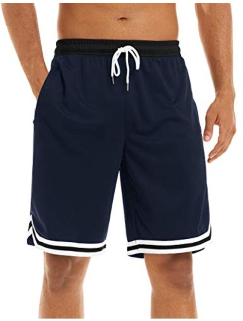 MAGNIVIT Men's Mesh Basketball Shorts Athletic Gym Workout Running Short with Zipper Pockets