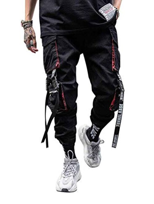 Banana Bucket Mens Basic Jogger Pants Hiphop Punk Jogger Sport Harem Pants Cargo Pants