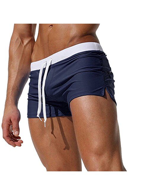 Banana Bucket Men's Swim Trunks Pants Swimwear Shorts Slim Wear Front Tie with Pocket