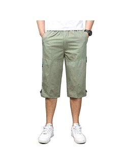 Banana Bucket Men's Full Elastic Waist Loose Fit Lightweight Workwear Pull On Cargo Shorts