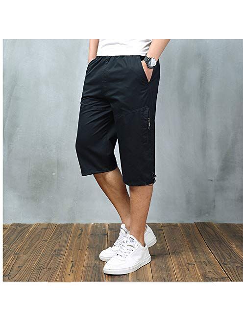 Banana Bucket Men's Full Elastic Waist Loose Fit Lightweight Workwear Pull On Cargo Shorts