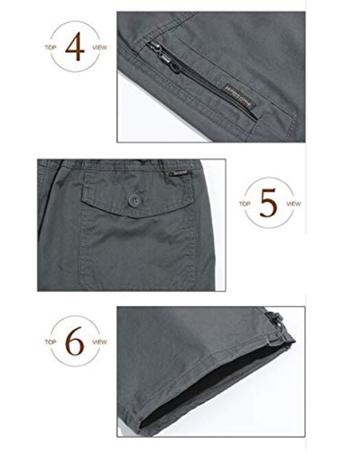 Banana Bucket Men's Full Elastic Waist Loose Fit Lightweight Workwear Pull On Cargo Shorts