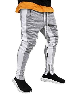 Banana Bucket Mens Track Pants Slim Fit Running Jogger Athletic Casual Pants with Drawstring