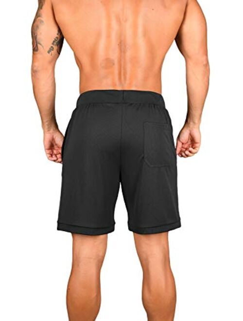 YoungLA Basketball Shorts for Men | Workout Athletic Training Gym | Mesh with Zipper Pocket 130