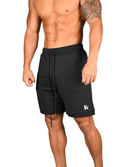 YoungLA Basketball Shorts for Men | Workout Athletic Training Gym | Mesh with Zipper Pocket 130