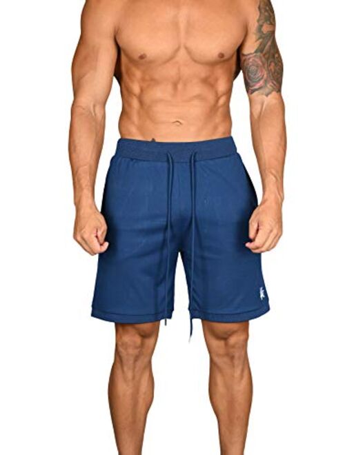 YoungLA Basketball Shorts for Men | Workout Athletic Training Gym | Mesh with Zipper Pocket 130