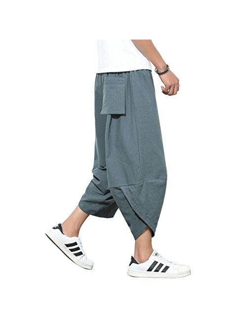 Banana Bucket Men's Harem Capri Pants Casual Baggy Lounge Shorts