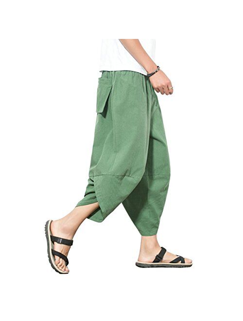 Banana Bucket Men's Harem Capri Pants Casual Baggy Lounge Shorts