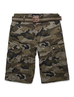 Cargo Shorts for Men - Mens and Big and Tall Twill Cargo Shorts with Belt - ECKO