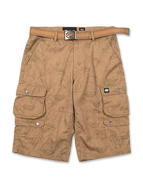 Cargo Shorts for Men - Mens and Big and Tall Twill Cargo Shorts with Belt - ECKO