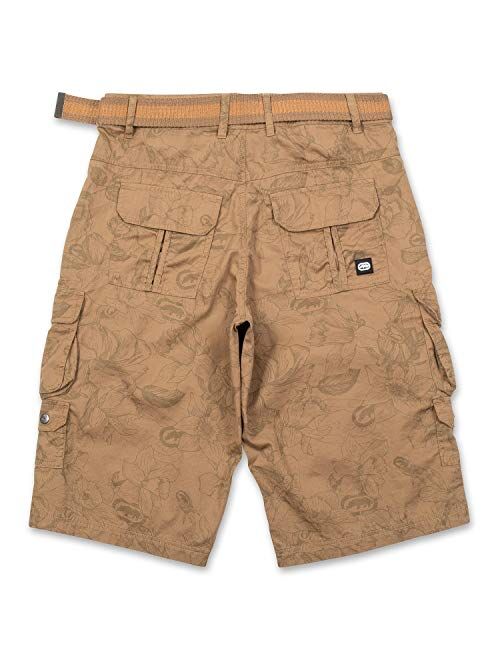 Cargo Shorts for Men - Mens and Big and Tall Twill Cargo Shorts with Belt - ECKO