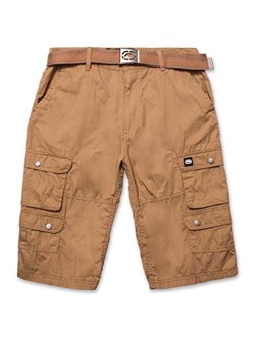 Cargo Shorts for Men - Mens and Big and Tall Twill Cargo Shorts with Belt - ECKO