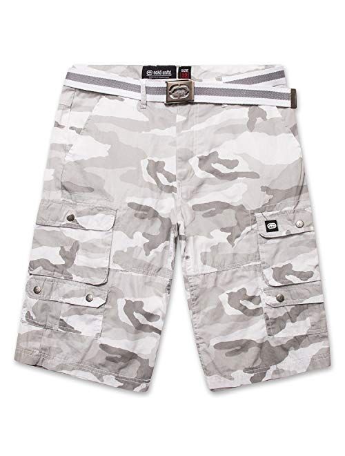 Cargo Shorts for Men - Mens and Big and Tall Twill Cargo Shorts with Belt - ECKO