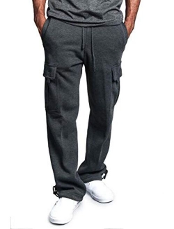 Banana Bucket Mens Super ComfortableCotton Cargo Pant Athletic Baggy Sweatpants with Big Pockets Long Running Pant