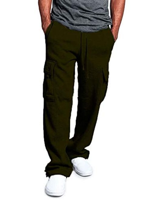 Banana Bucket Mens Super ComfortableCotton Cargo Pant Athletic Baggy Sweatpants with Big Pockets Long Running Pant