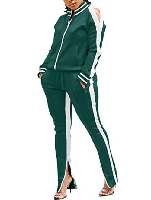 TOPONSKY Women Casual 2 Piece Outfit Long Pant Set Sweatsuits Tracksuits