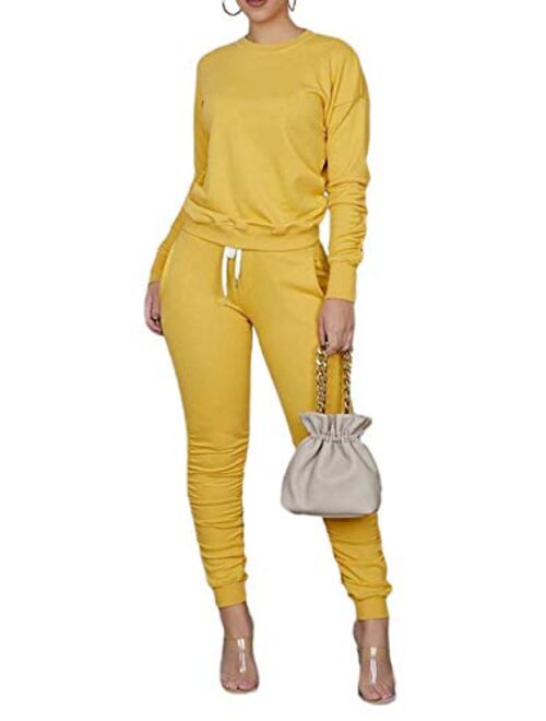 TOPONSKY Women Casual 2 Piece Outfit Long Pant Set Sweatsuits Tracksuits