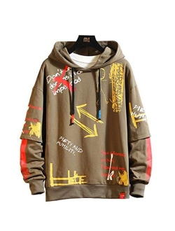 Banana Bucket Men's Fashion Trends Hoodies Hip Hop Patchwork Sweater Hoodie Top