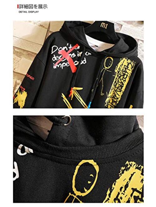 Banana Bucket Men's Fashion Trends Hoodies Hip Hop Patchwork Sweater Hoodie Top