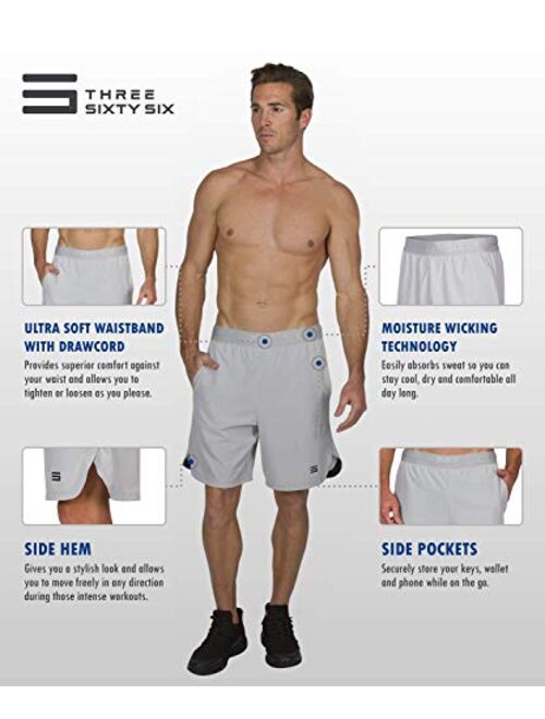 Dry FIT Gym Shorts for Men - Mens Workout Running Shorts - Moisture Wicking with Pockets and Side Hem