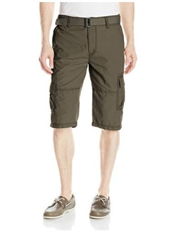 UNIONBAY Men's Ripstop Belted Messenger Length Cargo Short