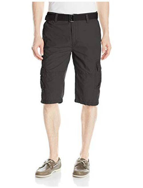 UNIONBAY Men's Ripstop Belted Messenger Length Cargo Short