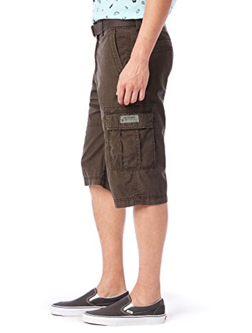 UNIONBAY Men's Ripstop Belted Messenger Length Cargo Short